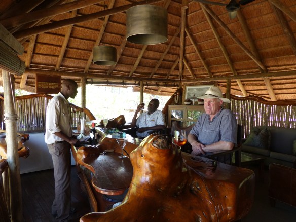 Michael at the gorgeous wooden bar.