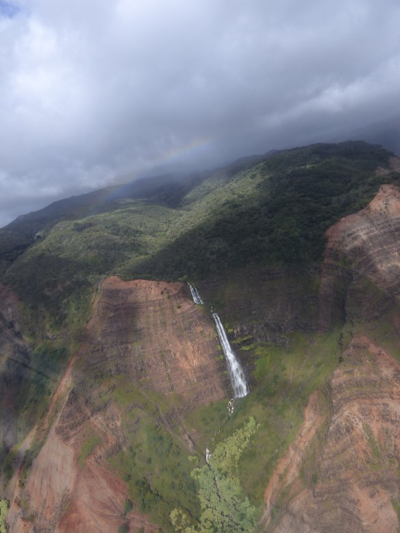 Waimea Canyon - you can just see the rainbow above the falls.